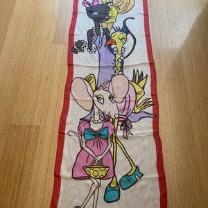 Moschino long cartoon silk scarf - NEW!